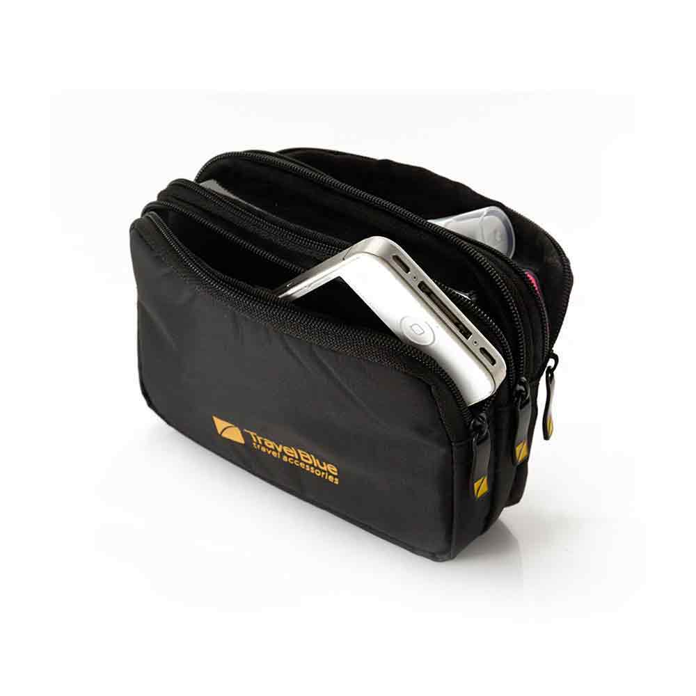 Travel Blue Triple Pod Phone/camera Pouch Black