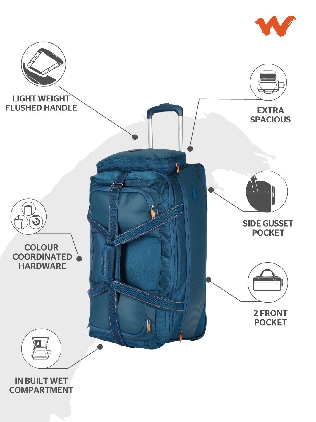 Wildcraft Nash Duffle Trolley